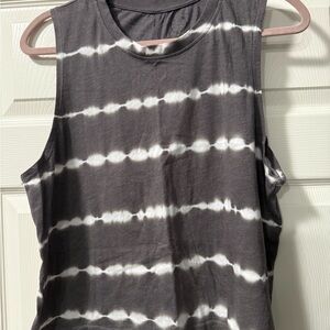 Charcoal Tie-Dye Sleeveless Muscle Tee